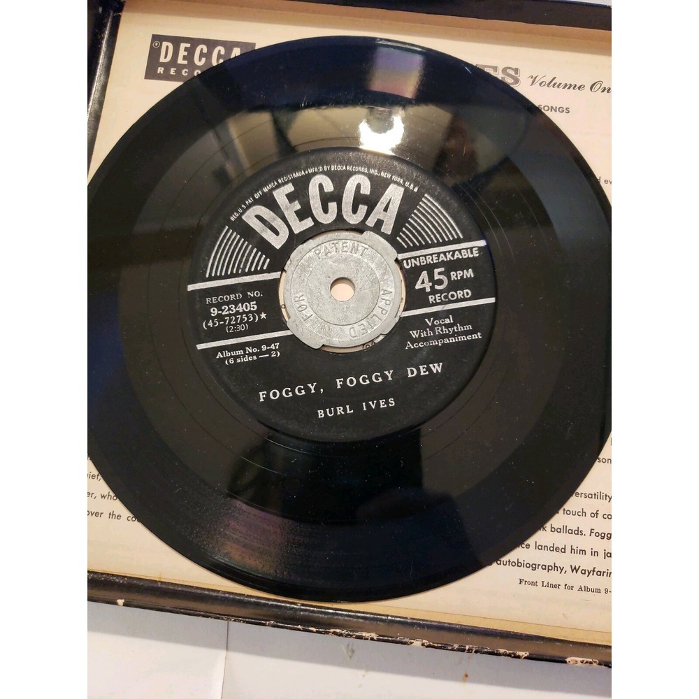 Vintage Burl Ives Collection of Ballads Folk Songs 3 Decca 78 Records 1945 C-6 - Picture 8 of 12